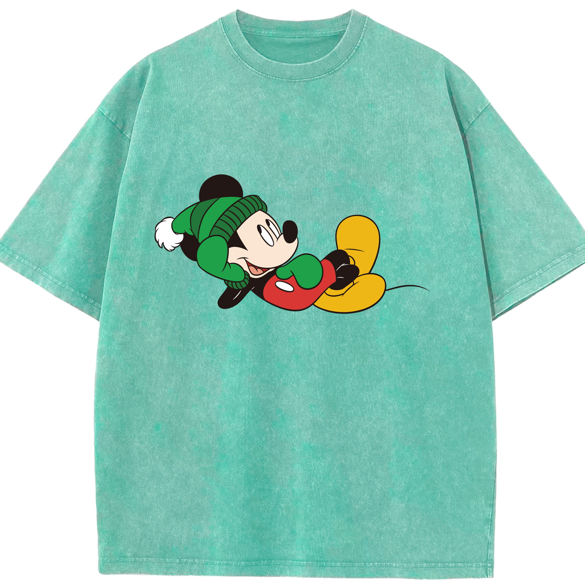 （画像用） ミッキーマウス Mickey Mouse 綿100% ヴィンテージ風 半袖Tシャツ（フロントプリント）